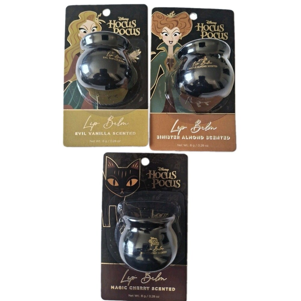 Disney Hocus Pocus Hydrating Scented Lip Balm Set of 3, 0.28 oz Halloween